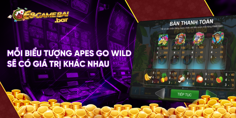 Mỗi biểu tượng Apes Go Wild sẽ có giá trị khác nhau